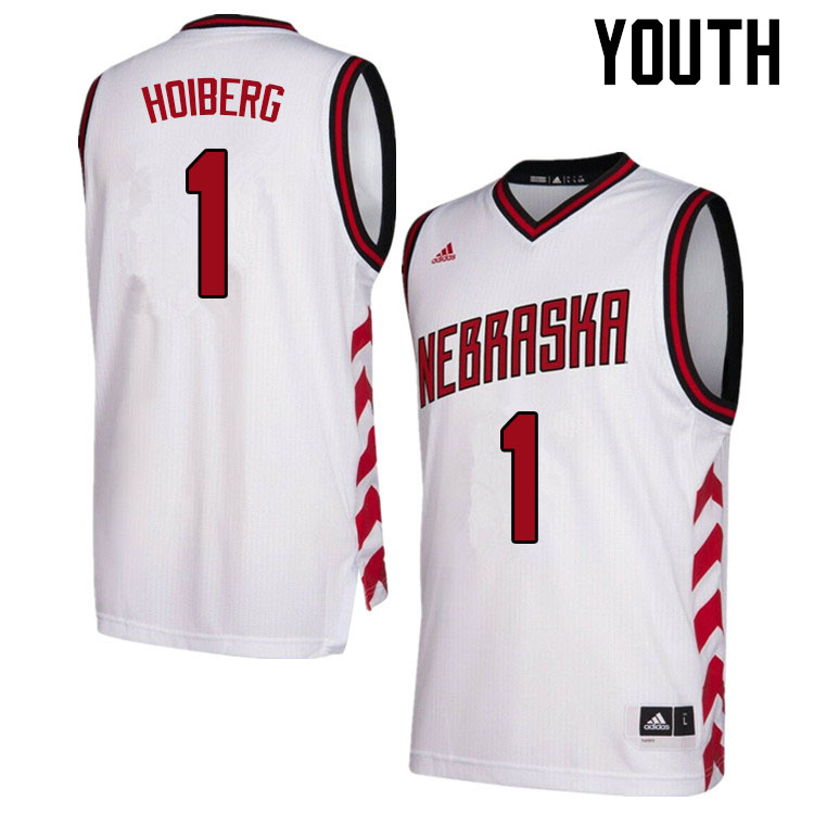 Youth #1 Sam Hoiberg Nebraska Cornhuskers College Basketball Jerseys Sale-Hardwood